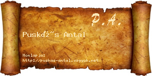Puskás Antal névjegykártya